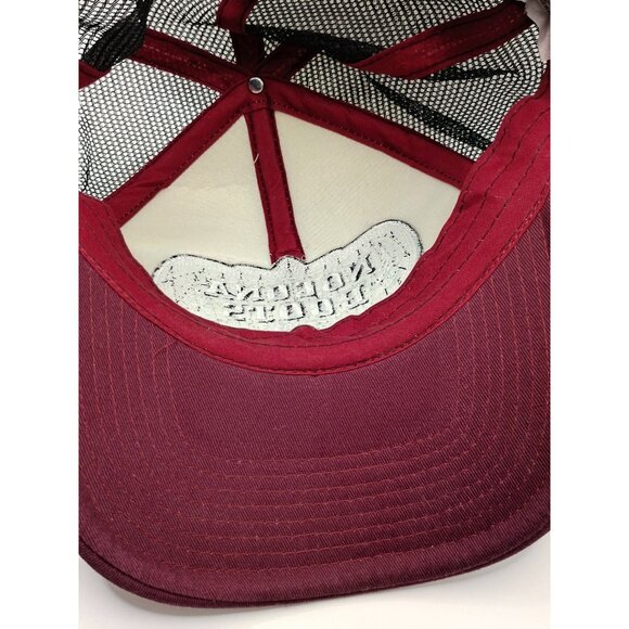 Vintage Nocona Boots Snapback Hat Embroidered Maroon Live Like A Champion - Picture 5 of 6